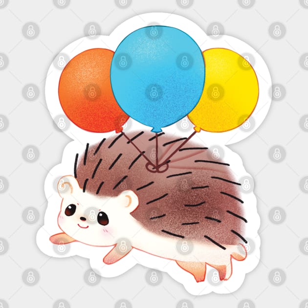 hedgehog balloon go for your dreams Sticker by mushopea